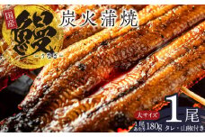 国産うなぎ 大サイズ 180g×1尾【タレ 山椒付き 有頭 炭火 蒲焼 鰻】
