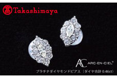 【高島屋選定品】プラチナダイヤモンド ピアス（ダイヤ合計 0.46ct）【鑑別書付き ARC-EN-CIEL (アルカンシェル) ジュエリー プレゼント ギフト ファッション アクセサリー 贈り物 贈答 お祝い 記念日】 