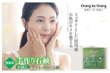 無添加石鹸 ミント 80g×1個 お肌のキメを整える【天然由来成分 100% 安心 石けん専門店 オラン・ク・オラン】
