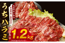 【希少部位】牛肉 うちハラミ 1.2kg 小分け 400g×3P【氷温熟成×特製ダレ 味付き 牛肉 訳あり 不揃い 焼肉 BBQ 野菜炒め】