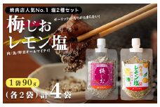 【スピード発送】焼き肉専門店 梅じお レモン塩 スパイスセット 90g×合計4袋 お試し