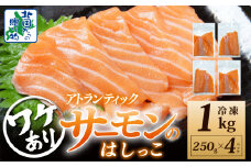 サーモン はしっこ 1kg 訳あり 250g×4【アトランティックサーモン 北国からの贈り物 世界No.1サーモンメーカー 刺身 海鮮丼 サラダ 鮭 さけ シャケ しゃけ さーもん オススメ 小分け 冷凍 期間限定】