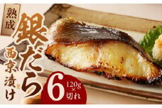銀鱈 西京漬け 120g×6切れ【厚切り 小分け 熟成 銀だら ぎんだら ギンダラ 海産物 魚 惣菜 西京焼き 味噌 お酒のあて 訳あり サイズ不揃い 家計応援 切り落とし】