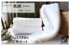 エアコットン風綿フェイスタオル 3枚(鉛白) 【泉州タオル 国産 吸水 普段使い 無地 シンプル 日用品 家族 ファミリー】