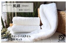 エアコットン風綿スマートバスタオル 3枚(鉛白) 【泉州タオル 国産 吸水 普段使い 無地 シンプル 日用品 家族 ファミリー】