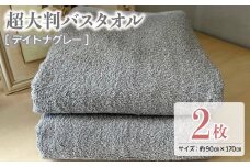 超大判バスタオル2枚セット（デイトナグレー）泉州タオル 90×170cm【泉州タオル 国産 吸水 普段使い 無地 シンプル 日用品 家族 ファミリー】