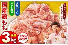 【カット済み】国産 鶏肉もも 3kg【氷温熟成×極味付け 小分け 250g×12P とり もも 簡単調理 唐揚げ 親子丼 家計応援】