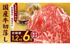 【定期便】国産 牛肉 切り落とし 定期便 1.2kg×全6回 総量 7.2kg【国産 牛肉 氷温熟成×極味付け 訳あり サイズ不揃い カレー 牛丼 野菜炒め 肉じゃが 家計応援 毎月配送コース】