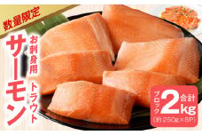 【期間限定】お刺身用 サーモン 2kg ブロック 小分け 約250g×8P ポーション 柵 訳あり サイズ不揃い