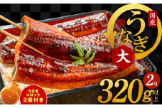 国産うなぎ 2尾 320g以上 大サイズ うなぎコロッケ 2個付き【えびす鰻 うなぎ ウナギ 国産 泉佐野産 1尾160g以上 蒲焼き かばやき 惣菜 冷凍 うな重 ひつまぶし 惣菜 先行予約】