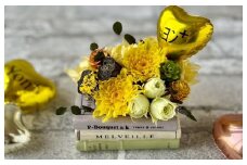 ペット用プリザーブドフラワー仏花【名入れ風船 OREO】