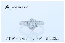 ARC-EN-CIEL プラチナ ダイヤリング 計0.55ct【鑑別書付き ジュエリー プレゼント ギフト ファッション アクセサリー 贈り物 贈答 お祝い 記念日】