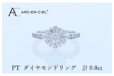 ARC-EN-CIEL プラチナ ダイヤリング 計0.8ct【鑑別書付き ジュエリー プレゼント ギフト ファッション アクセサリー 贈り物 贈答 お祝い 記念日】