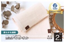 【ソフトハニカム】泉州南部織 ミニバスタオル 2枚（ベージュ）+ソフトハニカム織ハーフハンカチ1枚