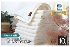 【ソフトハニカム】泉州南部織 ミニバスタオル 10枚（ホワイト）+ソフトハニカム織ハーフハンカチ1枚