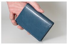 【スピード発送】本革名刺入れ ネイビー