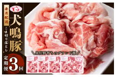 【泉佐野ブランド豚】犬鳴豚の小間切り落とし 1.4kg（約350g×4パック）×3回 総量4.2kg 定期便 3か月【毎月配送コース】