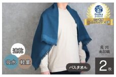 【速乾・軽量】牛乳パックからできたバスタオル2枚（マリンブルー）＜スピード発送＞