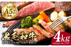 A5/A4ランク 黒毛和牛 サーロイン/リブロースステーキカット 合計4kg（各250g×8P）【極味付け肉】