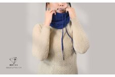 【100％ピュアカシミヤ】スヌード ネックウォーマー ネイビー【高級 カシミア おしゃれ ファッション 防寒 かしみあ】