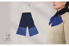 【100％ピュアカシミヤ】男女兼用マフラー ダークネイビー＆ブルー【高級 カシミア おしゃれ ファッション 防寒 かしみあ】