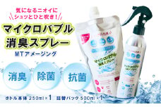 マイクロバブル消臭スプレー 「MTアメージング」ボトル本体250ml＆詰替パック500ml 合計750ml