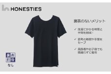 [MENS]裏表前後なし インナーTシャツ ＜半袖/綿PU＞ M(黒) 3枚 メンズ