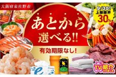 【有効期限なし】 付与上限30％ あとから選べる 泉佐野ふるさとギフト（寄附1,000円コース）【3000品以上掲載 高評価 カタログ 肉  牛たん ビール  かに サーモン 野菜 定期便 おせち タオル ティッシュ あとからセレクト カタログギフト】