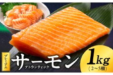 ノルウェー産 プレミアム アトランティックサーモン 1kg 【2～5柵 訳あり サイズ不揃い 上質 刺身 海鮮丼 サラダ 冷凍 物価高応援】