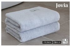 Jovia ジョヴィア バスタオル 2枚（アイスグレー）【日本製 泉州タオル 吸水 日用品 たおる ロングヘア】