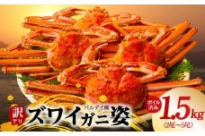 【訳あり規格】バルダイ種 ズワイガニ姿 1.5kg（2～5尾）【ボイル済み オオズワイガニ かに カニ 蟹 ズワイガニ ファミリー向け】