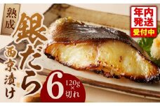 【年内発送】銀鱈 西京漬け 120g×6切れ【厚切り 小分け 熟成 銀だら ぎんだら ギンダラ 海産物 魚 惣菜 西京焼き 味噌 お酒のあて 訳あり サイズ不揃い 家計応援 切り落とし】