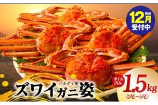 【年内発送】バルダイ種 ズワイガニ姿 1.5kg（2～5尾）【訳あり規格 ボイル済み オオズワイガニ かに カニ 蟹 ズワイガニ ファミリー向け】