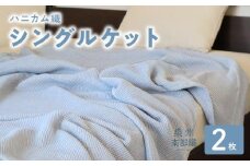 【スピード発送】“熟睡を追求した”泉州南部織/ハニカム織 シングルケット 2枚（ダスティブルー）