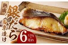 【定期便】銀鱈 西京漬け 120g×6切れ【厚切り 小分け 銀だら ぎんだら ギンダラ 海産物 魚 惣菜 西京焼き 味噌 お酒のあて 訳あり サイズ不揃い 2025年9月＆2026年3月発送】