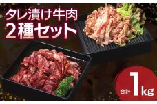 【タレ漬け牛肉2種セット】 満足牛ハラミ・牛肉切り落とし 合計1kg 【味付け ハラミ 小分け 焼くだけ 簡単調理 BBQ 牛肉 250g×各2P】