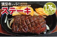 【満足牛ハラミステーキ】オリジナルスパイス仕込み 1枚220g×8P 合計1.76kg 【味付け ハラミ ステーキ 小分け 焼くだけ 簡単調理 BBQ 牛肉】