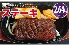 【満足牛ハラミステーキ】オリジナルスパイス仕込み 1枚220g×12P 合計2.64kg 【味付け ハラミ ステーキ 小分け 焼くだけ 簡単調理 BBQ 牛肉】