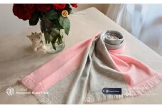 『Noble Fibre』100％カシミヤ・マフラー 桜色インターシャ