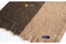 『Noble Fibre』100％ヤク・マフラー ベージュインターシャ