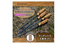 チャンピオンツールのペグ 4本セット グリップ付き 収納袋付 キャンプやアウトドアに【1395855】