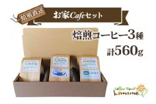 《焙煎直送》お家Cafeセット (焙煎コーヒー3種 計560g)｜自家焙煎 3種 ブレンド モカ エチオピア ブラジル グアテマラ コロンビア ジャマイカ ギフト コーヒーセット お中元 贈答 ギフト [0302]