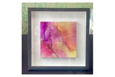 一点限り アルコールインクレジン作品(額縁あり) 【彩／0026】｜絵画 インテリア オリジナル作品 一点物 [0790]