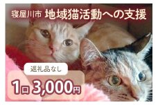 [返礼品なし] 寝屋川市地域猫活動への支援 1口3千円 [0794]