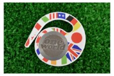ハングマーカー（ワンワールド柄） ゴルフマーカー ゴルフ ボールマーカー グリーンマーカー 父の日 母の日 ギフト プレゼント 実用的 ゴルフ好き 小物 コンペ 賞品 景品 祝い Present Gift