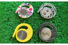 ゴルフマーカー(ハングマーカー)　４つセット　ダルメシアン　フライングボール　ニーケーイエロー　ワンワールド　ゴルフマーカー ゴルフ 父の日 母の日 ギフト プレゼント 実用的 ゴルフ好き 小物 コンペ 賞品 景品 祝い Present Gift