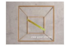 アクリル製ロングバレッタ clear green orange（クリアグリーンオレンジ） eME long baretta 髪留め ヘアクリップ ヘアアクセサリー 