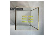 アクリル製ショートバレッタ clear green orange（クリアグリーンオレンジ） eME　barretta 2 short 髪留め ヘアクリップ ヘアアクセサリー