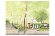 渡辺美香子 版画作品「コートへのプロムナード（縮小版・四つ）」