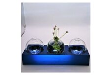 アルミ一輪挿し（三連）ブルー おしゃれ　お花　フラワーベース　花瓶　シンプル　４色展開